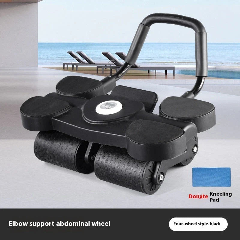 Smart Abdominal Wheel with intelligent counting, automatic rebound, and four-wheel design for targeted core workouts