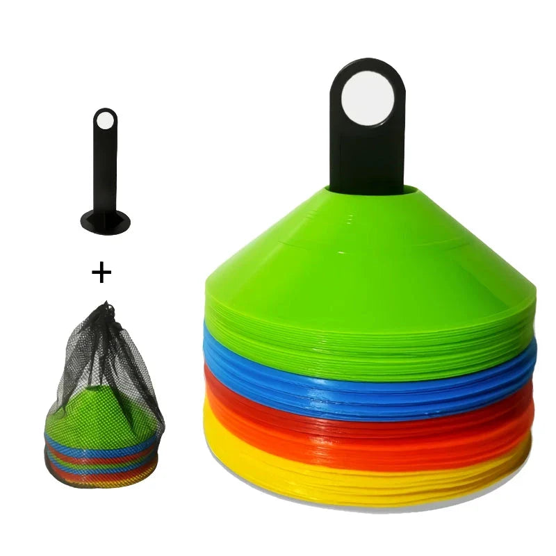 Dynamic Cone Set - Eco-friendly football training equipment with vibrant colours and rounded corners for safe, versatile drills