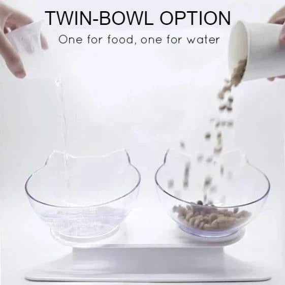 Non-slip cat bowls with a raised stand for comfortable and spill-free mealtime