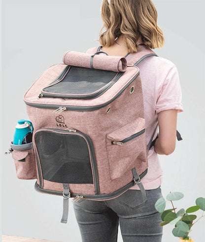 Melange Backpack Pet Carrier - A stylish and practical carrier for your Kiwi cat, featuring a vibrant design and durable nylon construction.