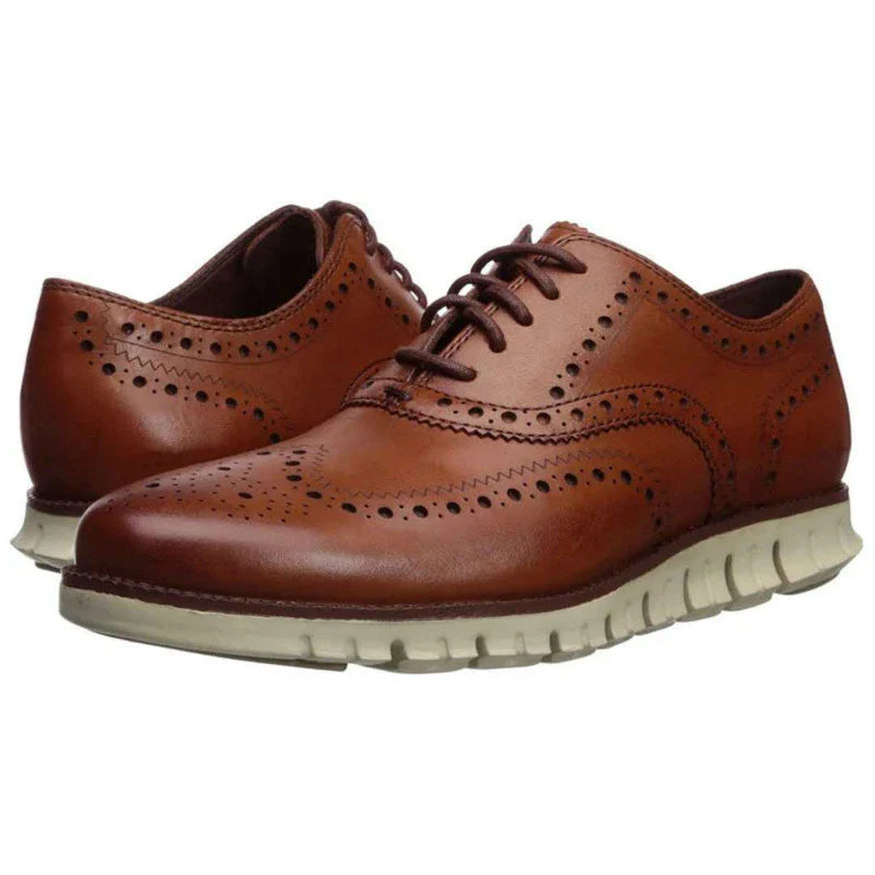 Premium leather casual shoes with rubber sole and sleek toe cap, perfect for Kiwi gents