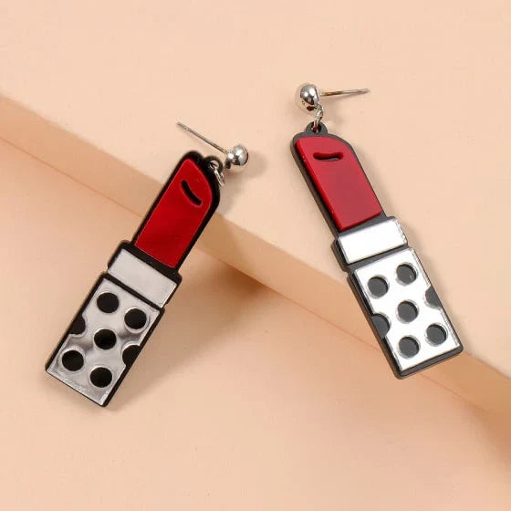 Stylish red lipstick-inspired resin earrings with an eye-catching design that will make any Kiwi fashionista stand out