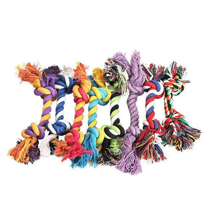 Eco-friendly cotton chew toy with braided design for dogs, made in New Zealand