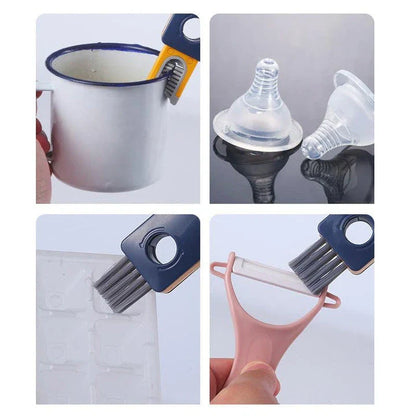 4-in-1 Bottle Gap Cleaner Brush with U-shaped silicone cup brush, stranded wire gap brush, and corner brush for cleaning cups, mugs, and water bottles