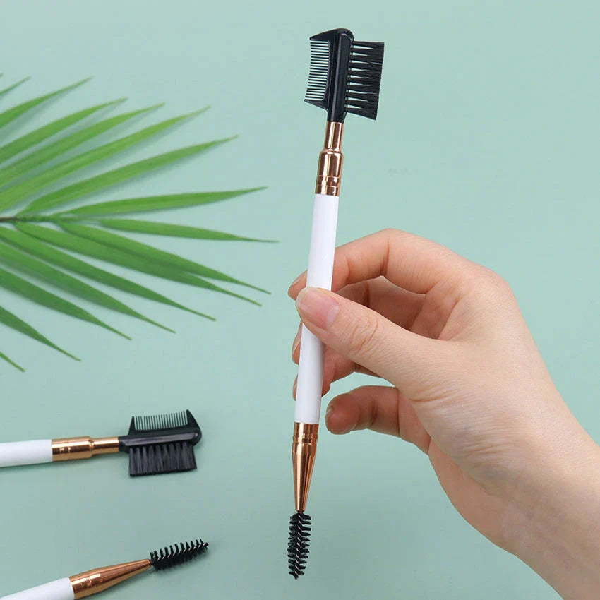 Double-Ended Eyebrow and Eyelash Comb Brush - Versatile makeup tool for well-groomed Kiwi looks