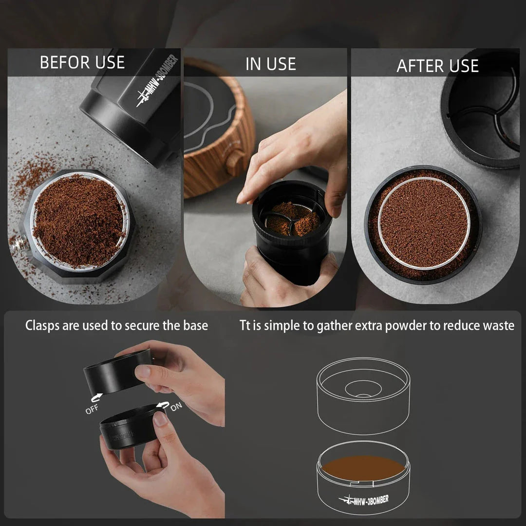 Adjustable height moka pot coffee distributor for precision brewing and balanced extraction