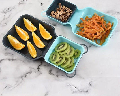 10-piece blue-grey mixing bowl and plate set for versatile kitchen use