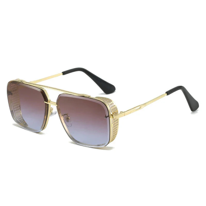 Rectangle sunglasses with sleek metal frame and gradient lenses providing UV protection for Kiwi customers