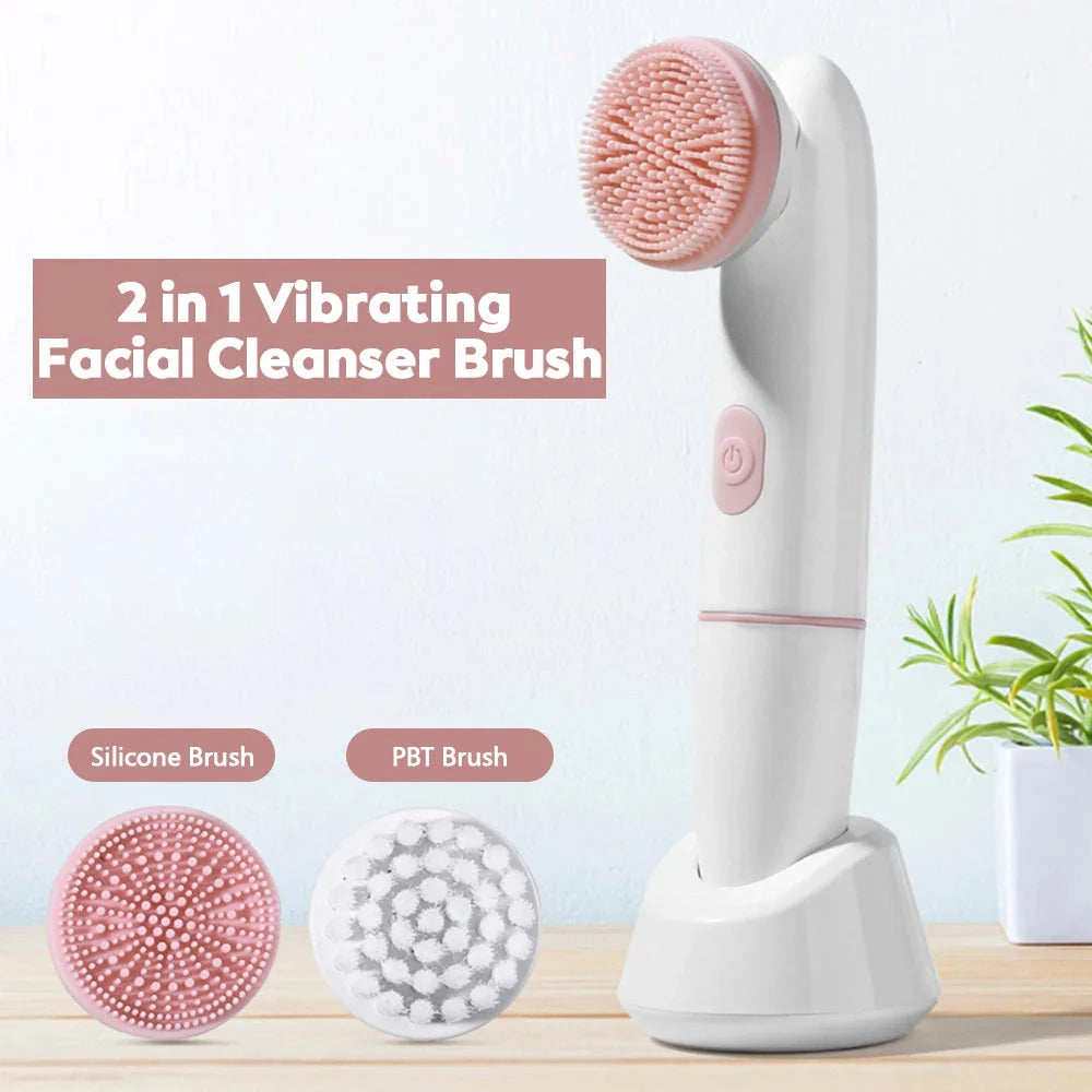 2-in-1 Electric Facial Cleansing Brush and Pore Cleanser, with advanced features like waterproof design and adjustable speeds for a deep, gentle clean