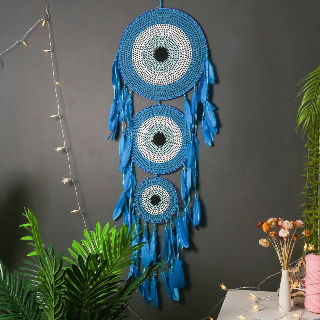 Vibrant, handcrafted dreamcatcher wall hanging with feathers, wood, and beads, adding a touch of Kiwi-inspired charm to any home.