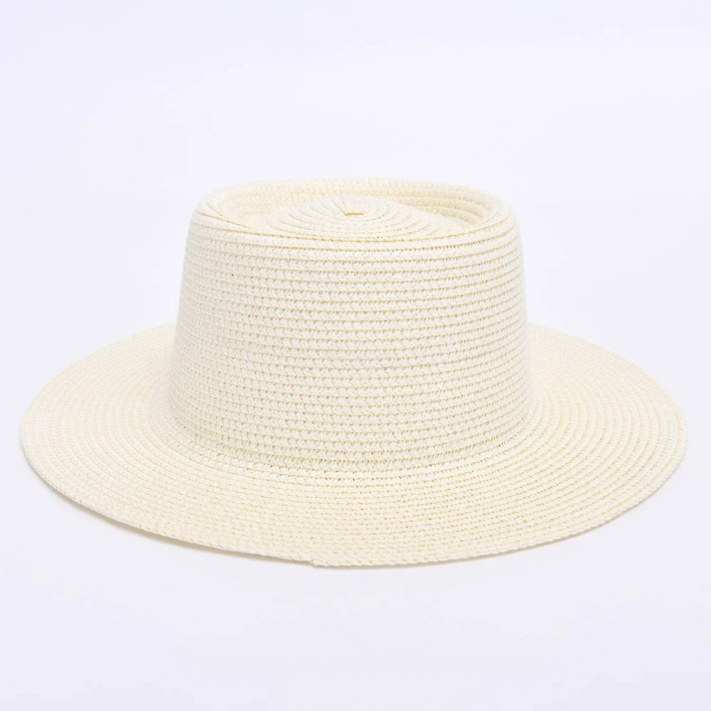 Elegant ladies' summer beach sun hat with wide brim, designed for sun protection and style in New Zealand