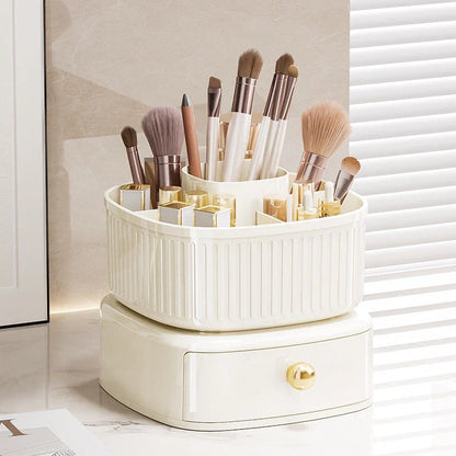 360 Degree Rotating Makeup Organiser with Drawers in Elegant Colours for Organised Vanity