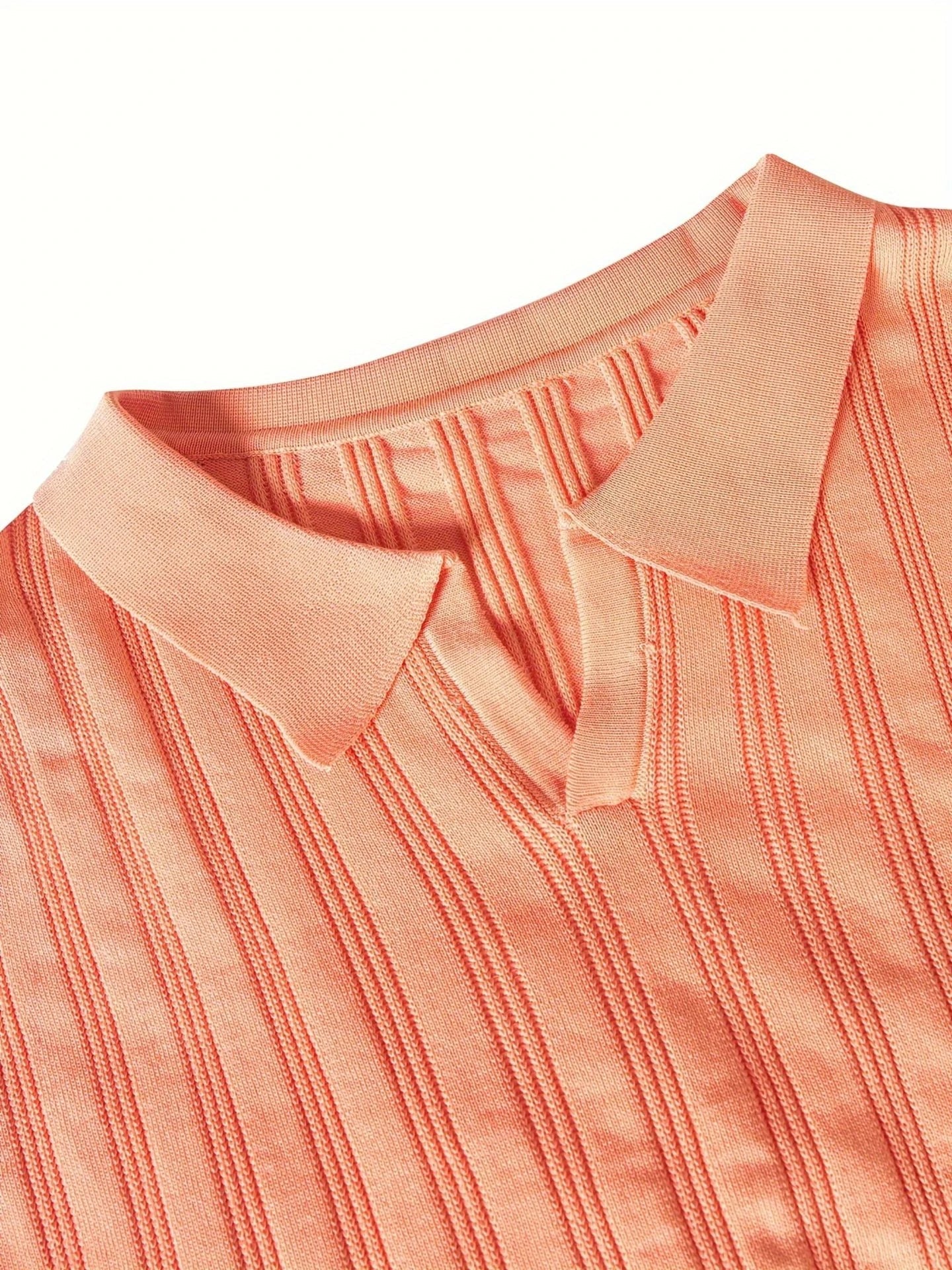 Premium Kiwi-made acrylic knitted tee in a vibrant orange-red hue, featuring a slim-fit design and classic short sleeves