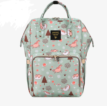 Stylish and practical mummy bag with reinforced handles, durable buckles, and separate bottling area for Kiwi mums