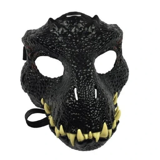 Spooky velociraptor dinosaur mask with movable mouth, ideal for Halloween costumes and dino-themed events