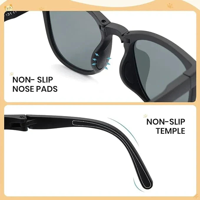 Stylish foldable sunglasses for women with UV400 protection and a rimless oval frame design