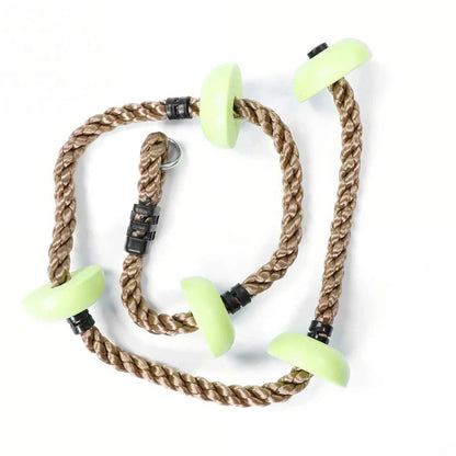 A kids outdoor climbing rope swing made from safe, durable materials in vibrant colors for active Kiwi children to enjoy