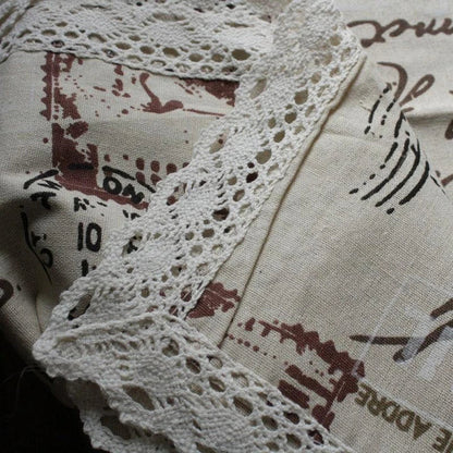 Elegant Paris-themed cotton and linen tablecloth with a delicate pattern, perfect for transforming your dining space