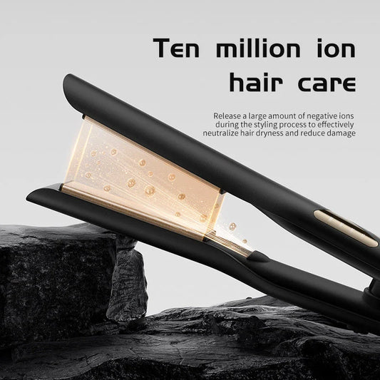 Compact, travel-friendly hair straightener and curling iron with ceramic coating for smooth, healthy styling