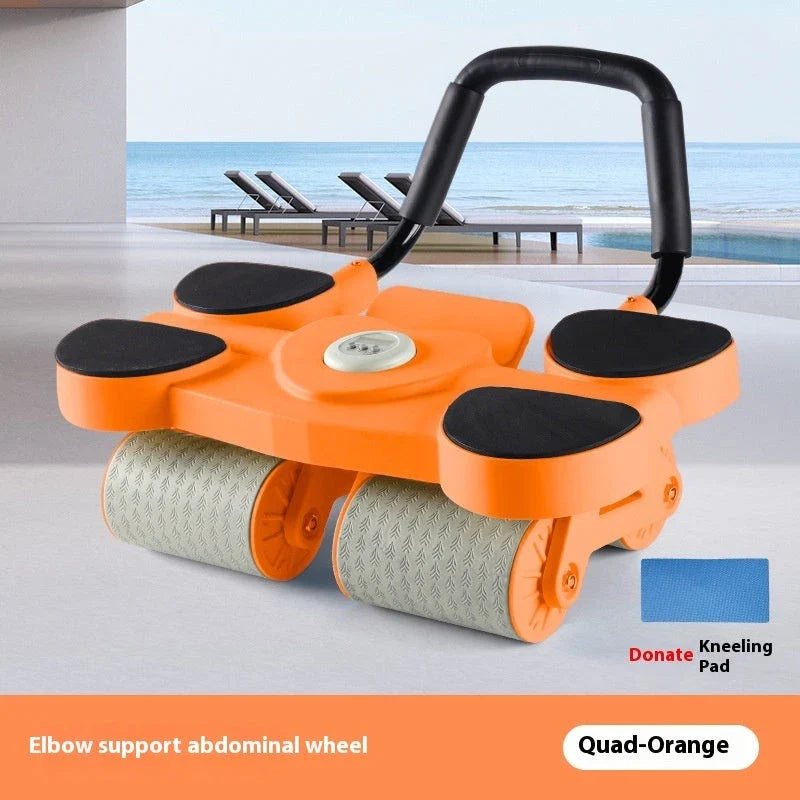 Smart Abdominal Wheel with intelligent counting, automatic rebound, and four-wheel design for targeted core workouts