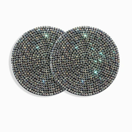 Stylish car coasters with crystal rhinestone design for a touch of luxury in your vehicle