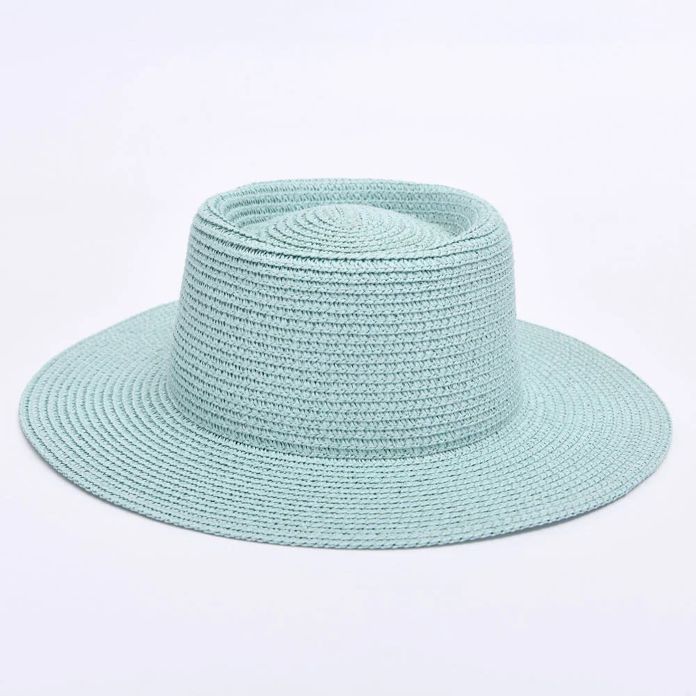 Elegant ladies' summer beach sun hat with wide brim, designed for sun protection and style in New Zealand
