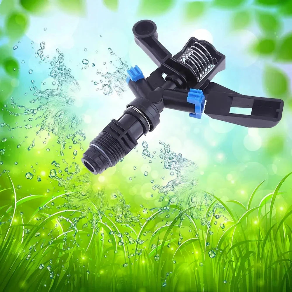 Rotary lawn sprinkler with 360-degree coverage for even water distribution across gardens and lawns