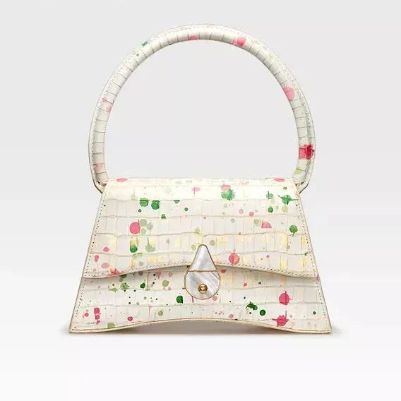 Genuine Leather Half Moon Handbag in Medium and Large Sizes, Featuring Secure Hasp Closure and Stylish Flap Pocket