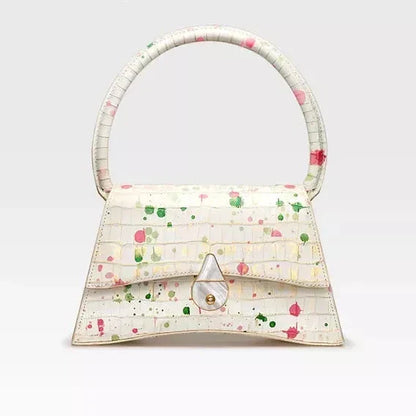 Genuine Leather Half Moon Handbag in Medium and Large Sizes, Featuring Secure Hasp Closure and Stylish Flap Pocket