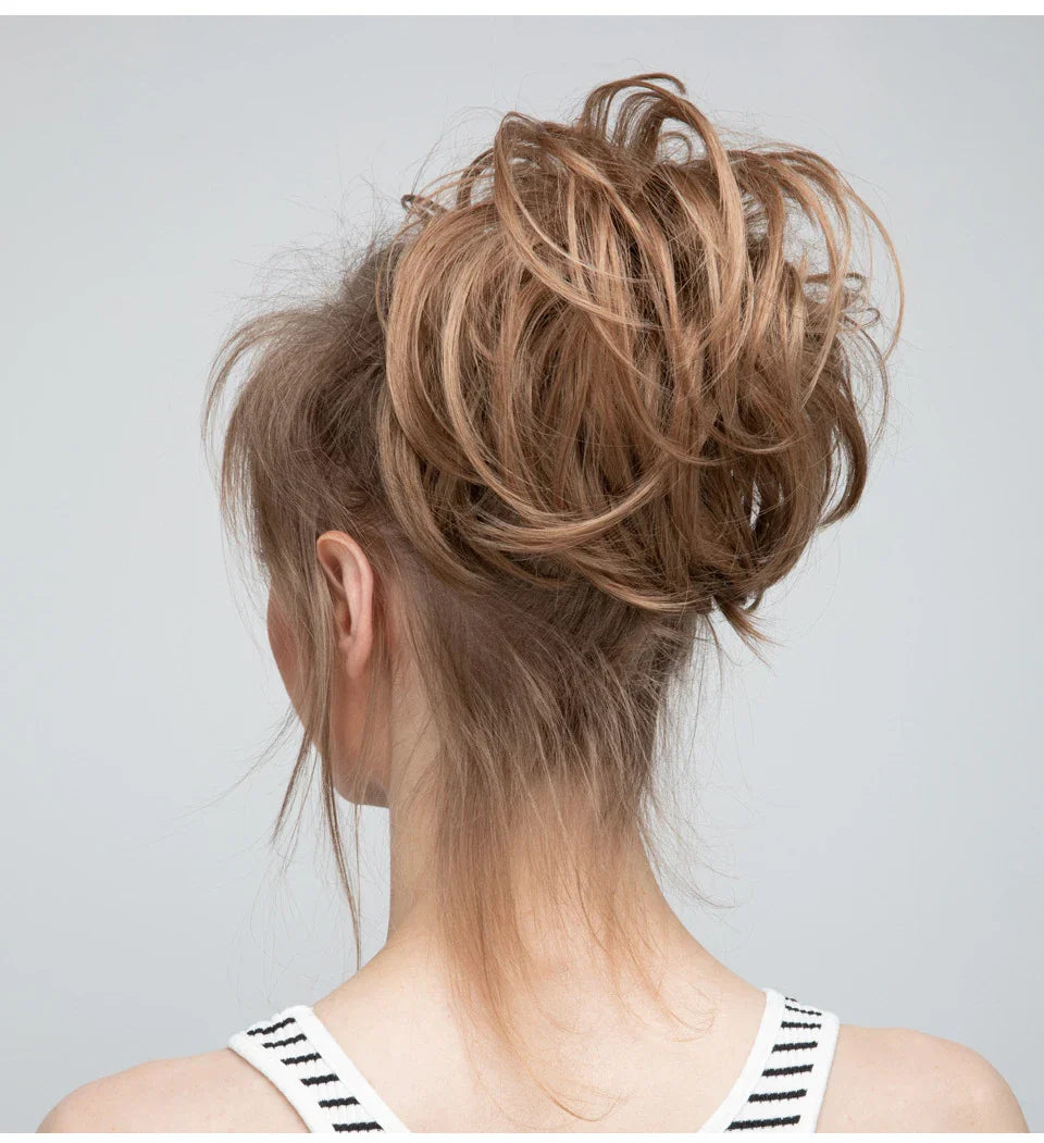 Fluffy and natural-looking hair bun made from premium domestic silk for easy, effortless updos