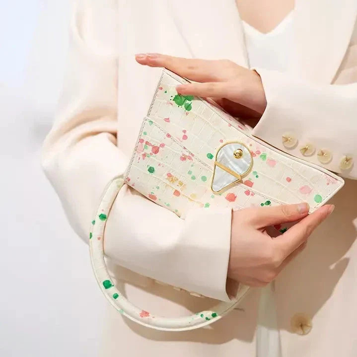 Genuine Leather Half Moon Handbag in Medium and Large Sizes, Featuring Secure Hasp Closure and Stylish Flap Pocket