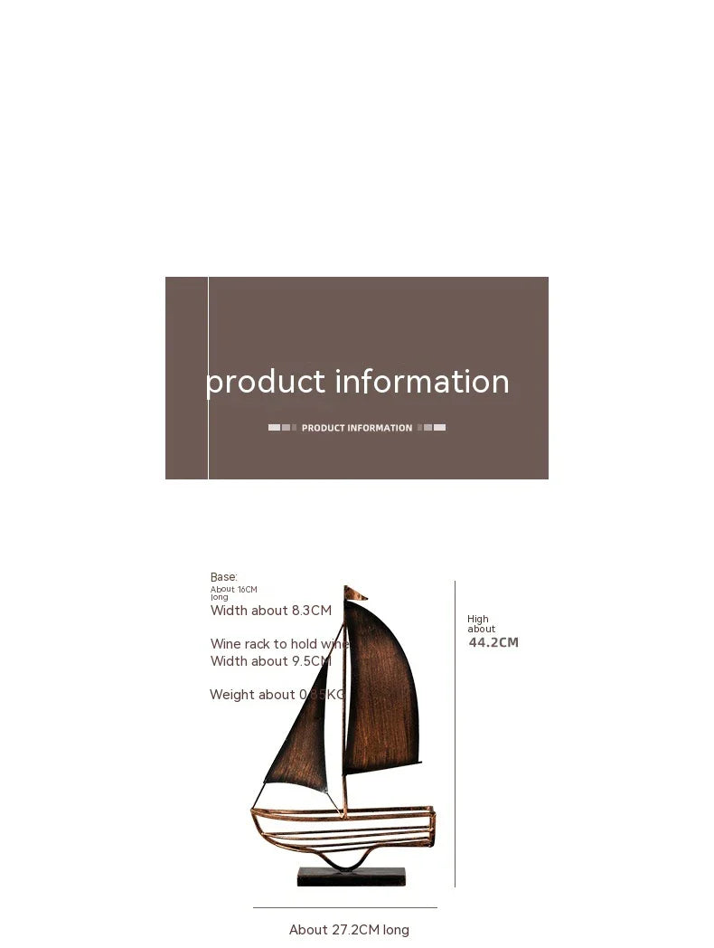 Stylish iron sailboat-shaped wine rack, a modern and nautical decor piece for Kiwi homes