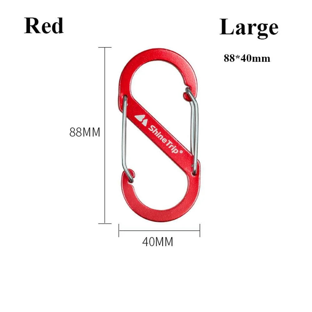 Sturdy and Secure S-Type Carabiner in various colors, a multi-purpose mini keychain hook with anti-theft features for Kiwi adventurers and everyday users