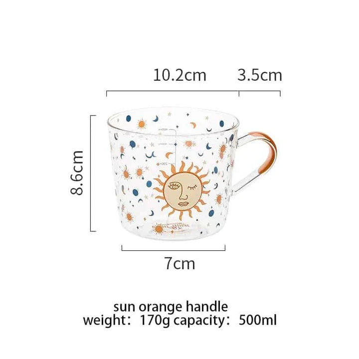 Boho Style Glass Tea Cup - Premium 500ml Capacity, Eco-Friendly Design, Perfect for Relaxing Tea Moments