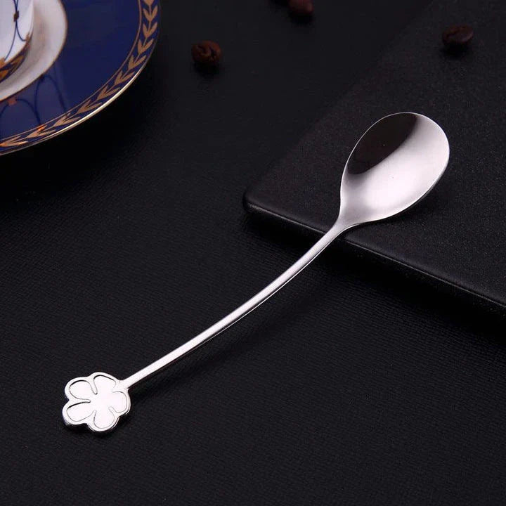 Stylish stainless steel dessert spoons with a mirror-polished finish, suitable for Kiwi cafes and homes