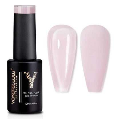 Trendha Jelly Nude Gel Nail Polish in Light Pink, a sheer, buildable formula for a natural, flawless look