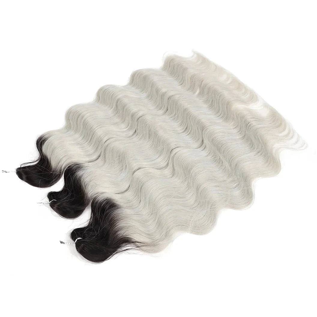 24-inch Body Wave Crochet Hair Extensions in ombre blonde shade for a natural, fashionable look