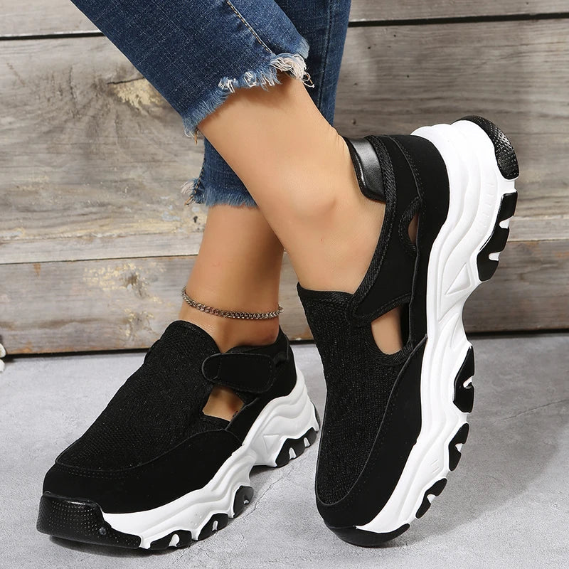 Stylish mesh sports shoes for women in various vibrant colours, featuring a breathable mesh upper and suede detailing for comfortable outdoor wear