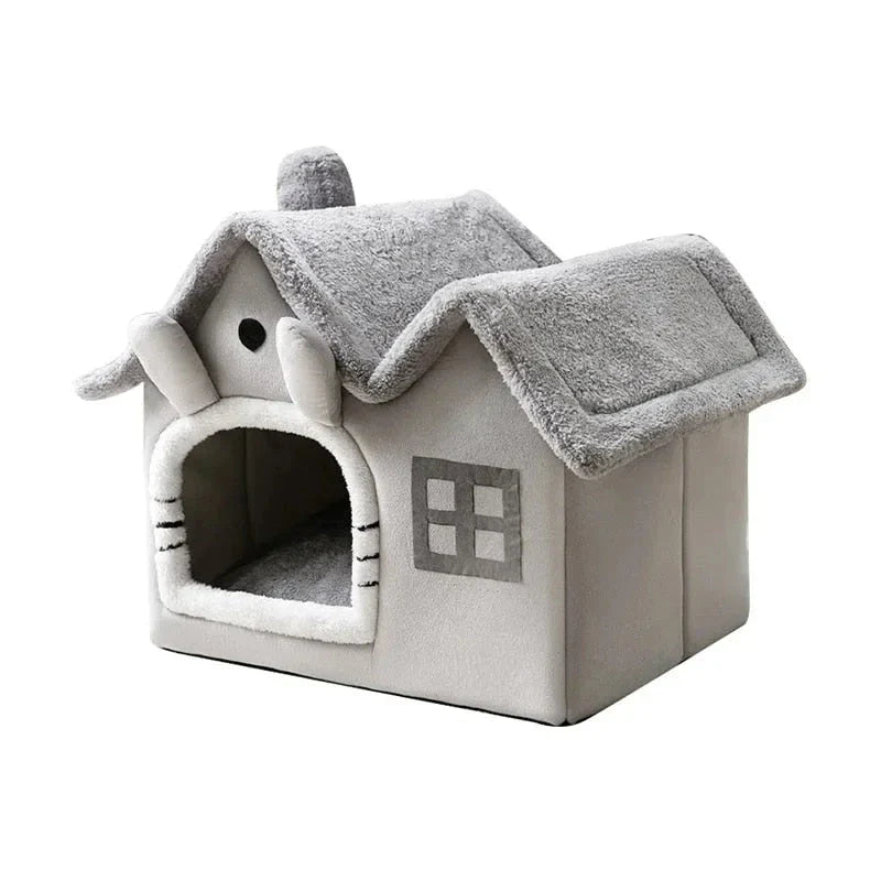 Cosy Cat Cave Bed with plush PP Cotton filling and velvet exterior, providing a warm and secure retreat for cats and small dogs