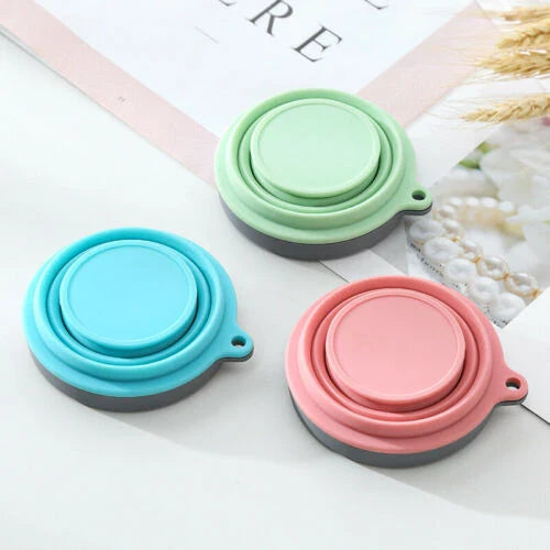 Compact, collapsible silicone cup in various colors, perfect for Kiwi travelers and adventurers