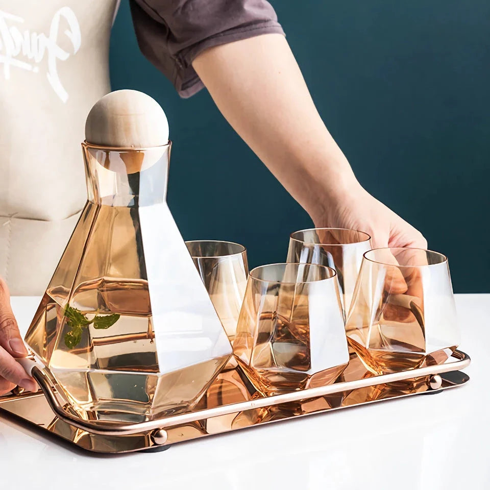 Elegant Glass Carafe Set with Sustainable Ashwood Lid - Perfect for Serving Beverages in New Zealand Homes