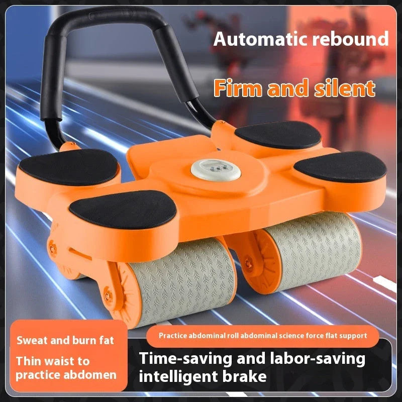 Smart Abdominal Wheel with intelligent counting, automatic rebound, and four-wheel design for targeted core workouts