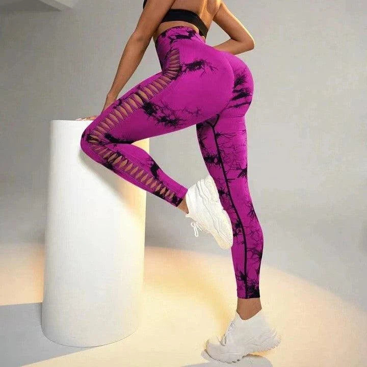 Tie-Dye Yoga Pants with Butt Lift and High Waist for Kiwi Ladies
