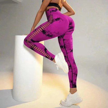 Tie-Dye Yoga Pants with Butt Lift and High Waist for Kiwi Ladies
