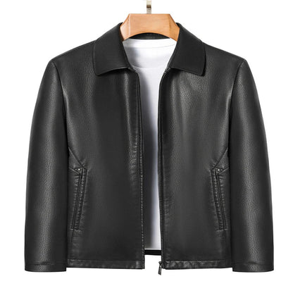 Eco-friendly leather jacket with sleek diamond pattern design, suitable for Kiwi gentlemen