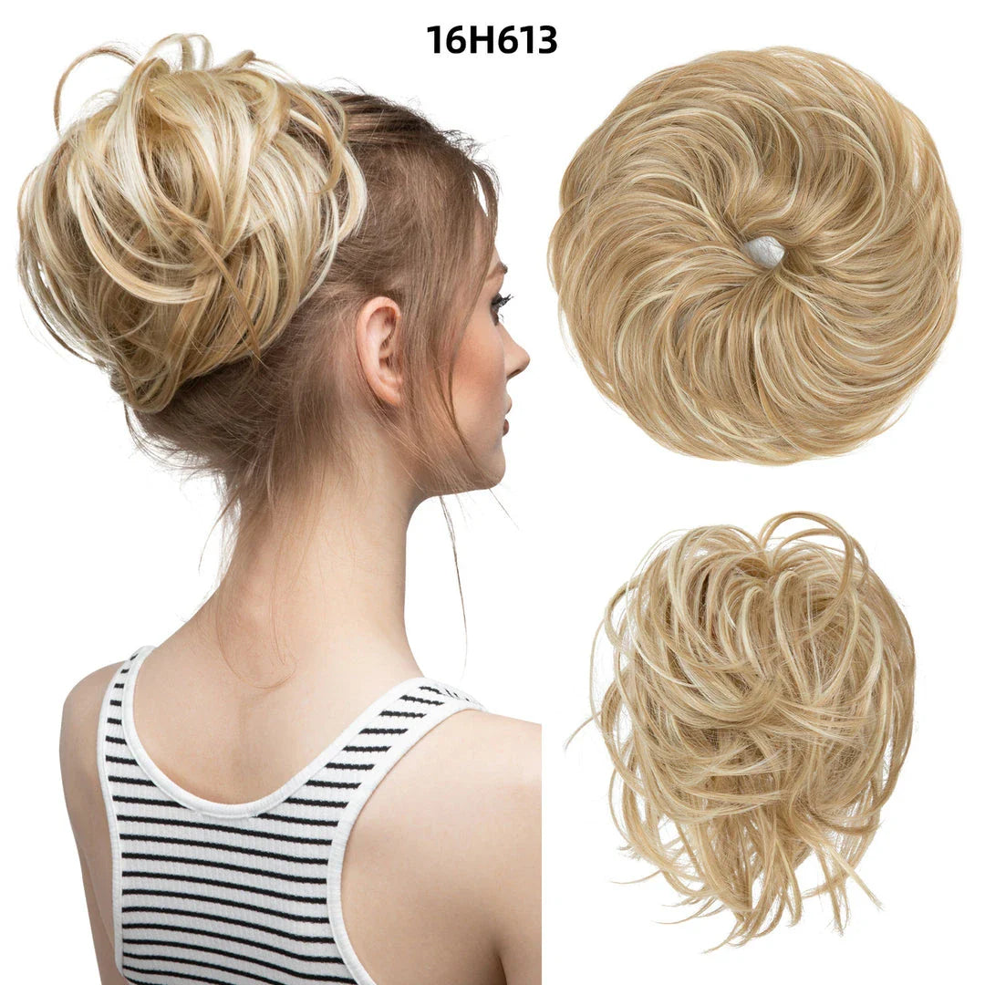 Fluffy and natural-looking hair bun made from premium domestic silk for easy, effortless updos