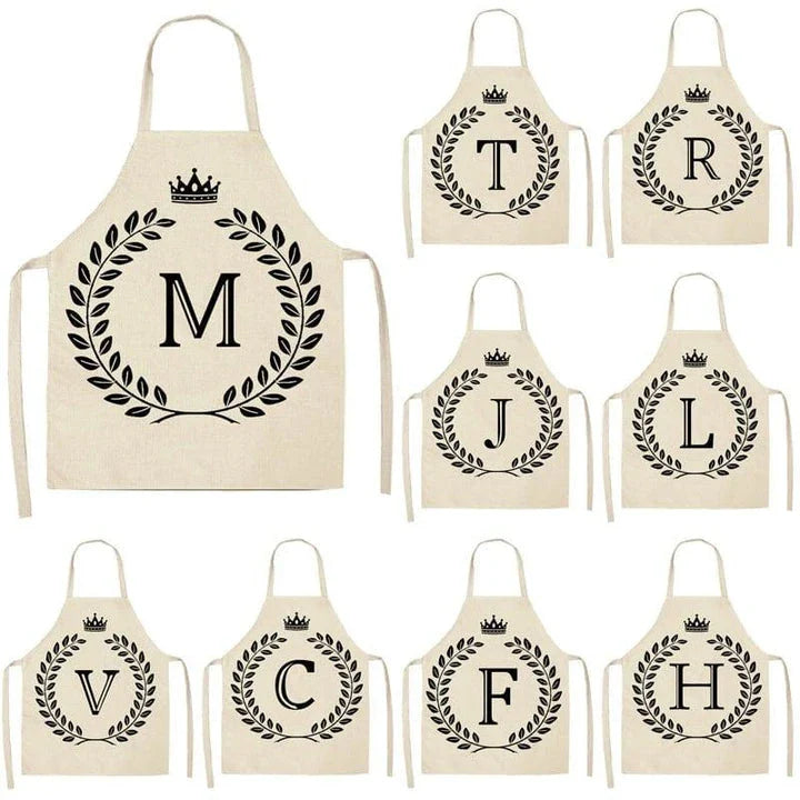 Shopfluxpro NZ Stylish Crown & Letter Printed Kitchen Apron - Perfect NZ Kitchen Accessory
