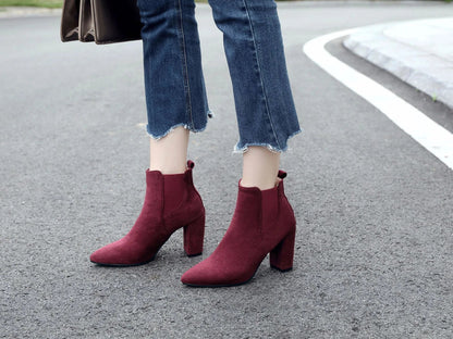 Stylish frosted ankle booties with a matte finish, durable rubber sole, and a flattering 7cm heel for the active Kiwi lifestyle.