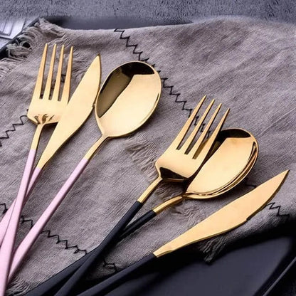 Premium Kiwi-designed portable cutlery set made of durable stainless steel in elegant gold, silver, pink, or white finishes