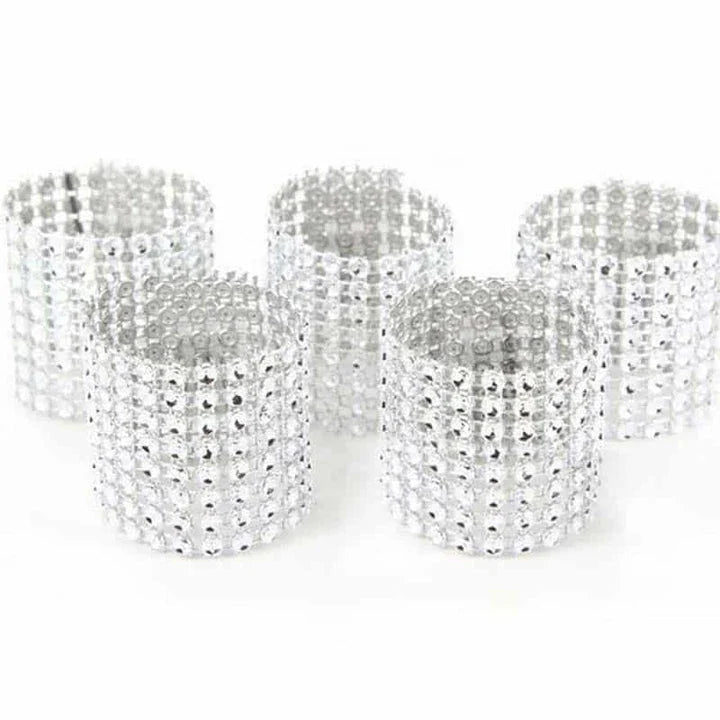 Elegant diamond design napkin rings made from premium plastic, set of 10